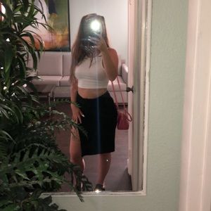 Forever 21 black midi skirt with slit